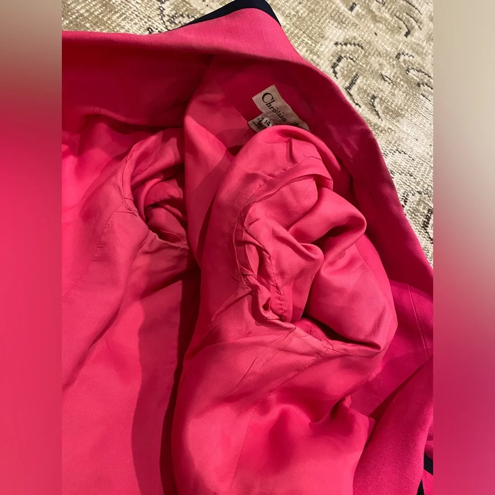 Christian Dior Vintage Blazer in Pink and Navy Size 14